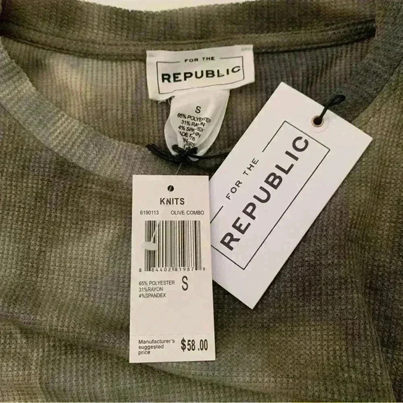 For the Republic Olive combo knit Henley Size Small - Picture 8 of 9